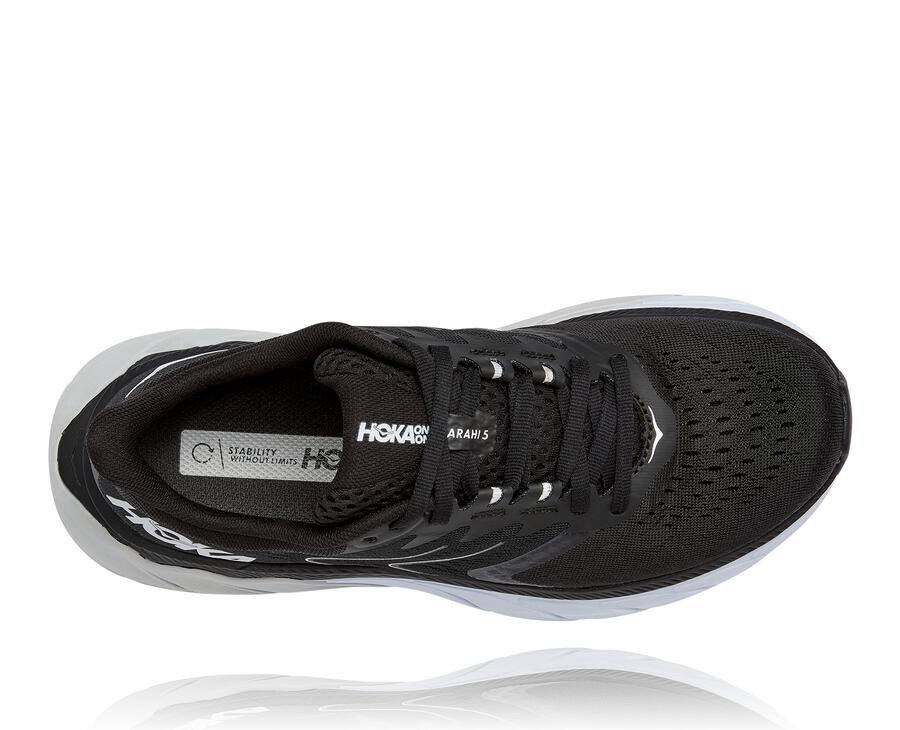 Hoka One One Running Shoes Womens Black/White - Arahi 5 - 04876IMQN